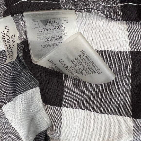 Womens Calvin Klein Button Down in Black White Gingham Plaid Shirt SOFT Size XL - Picture 7 of 7